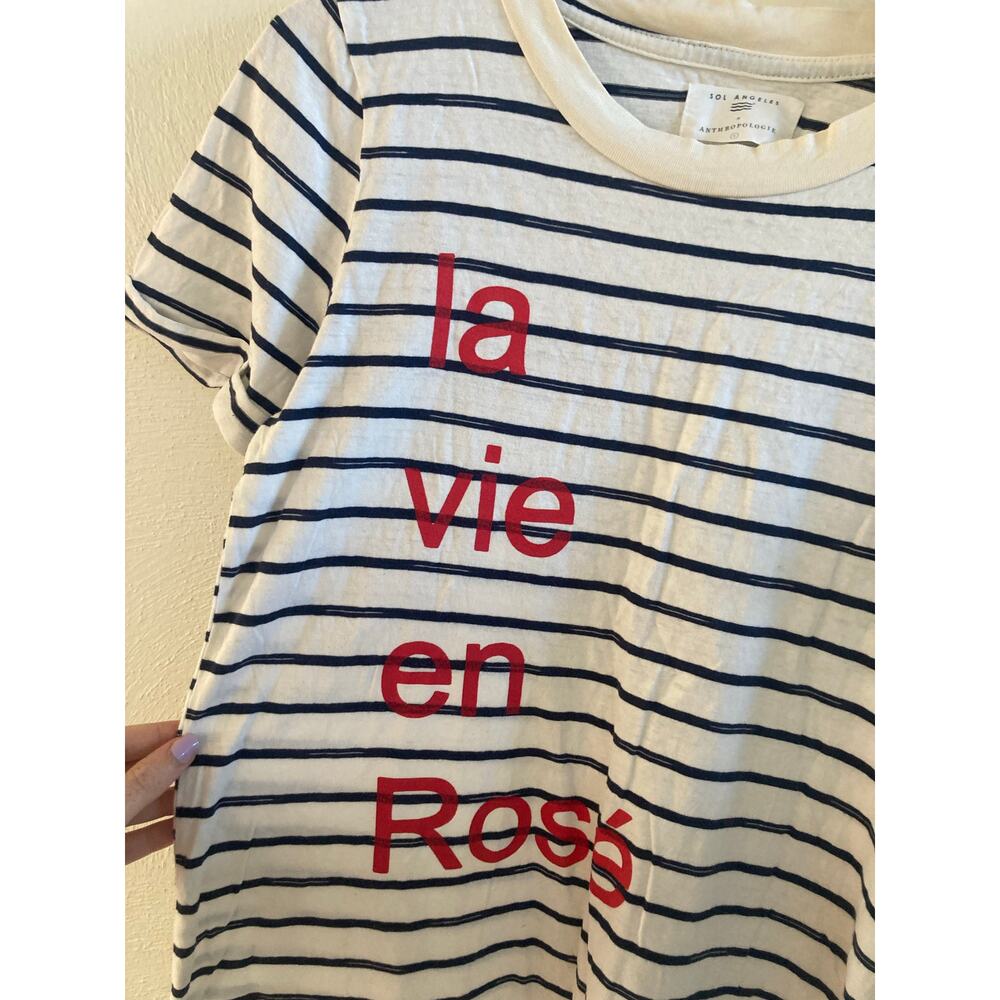 Anthropologie Sol Angeles La Vie en Rosé Parisian Striped T-Shirt Tee - S - Picture 4 of 6